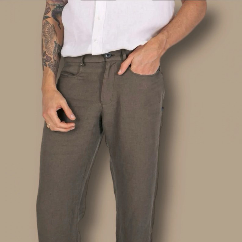 Zanzibar pantalon lin homme Aatis kaki